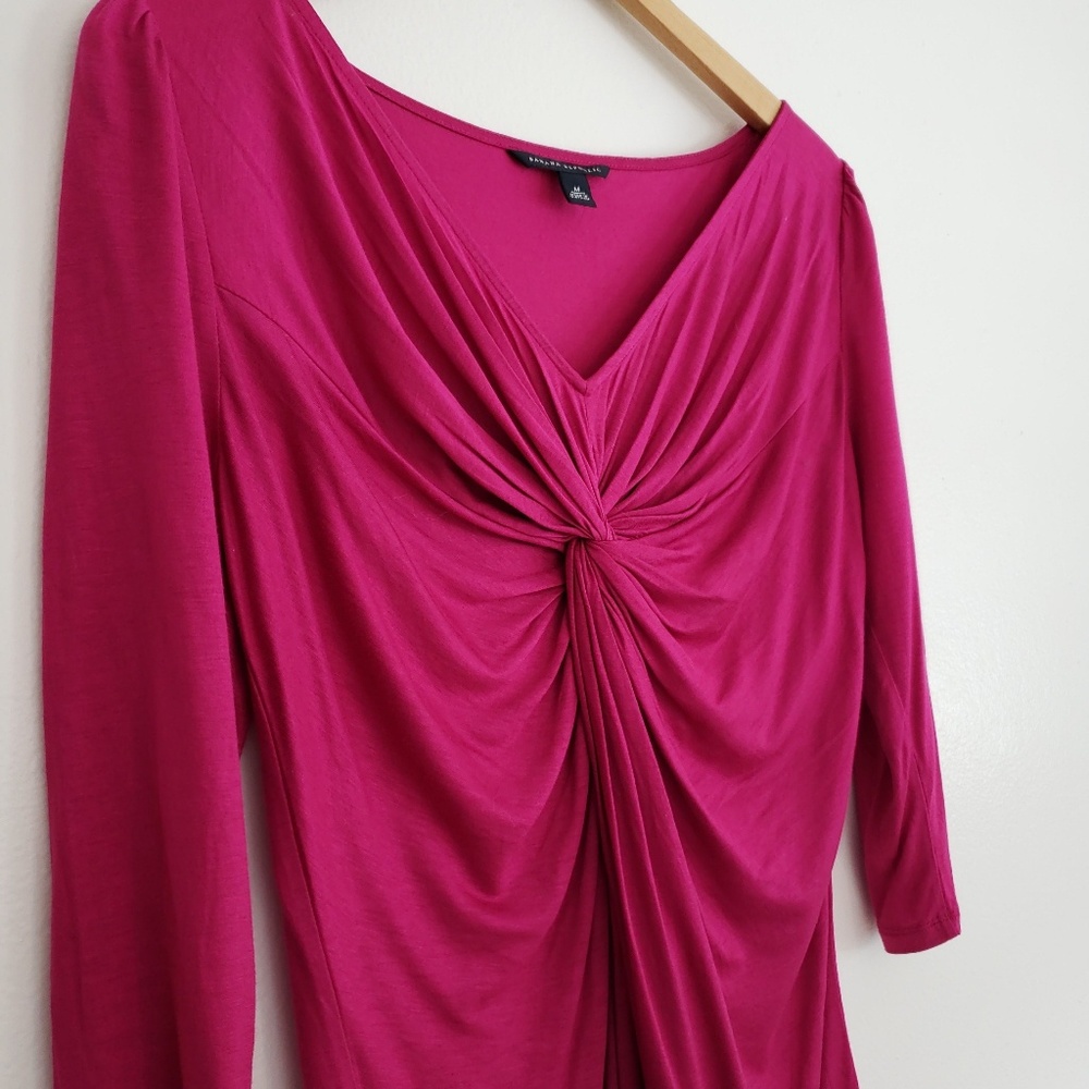 Banana Republic Hot Pink Twist Front Blouse
